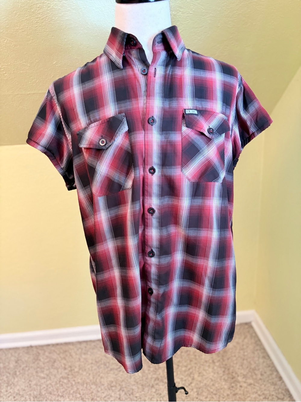 Dixxon Flannel Co. "Uppercut" Bamboo Short Sleeve Plaid Shirt Biker Streetwear L